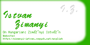 istvan zimanyi business card